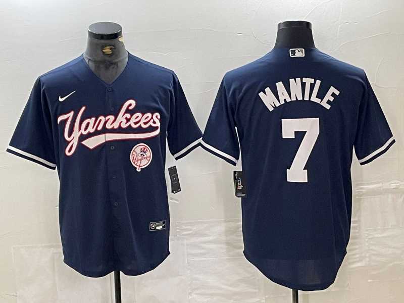 Men's New York Yankees #7 Mickey Mantle Navy With Patch Cool Base Stitched Baseball Jersey,We sell and wholesale Men's New York Yankees #7 Mickey Mantle Navy With Patch Cool Base Stitched Baseball Jersey on line form chian!